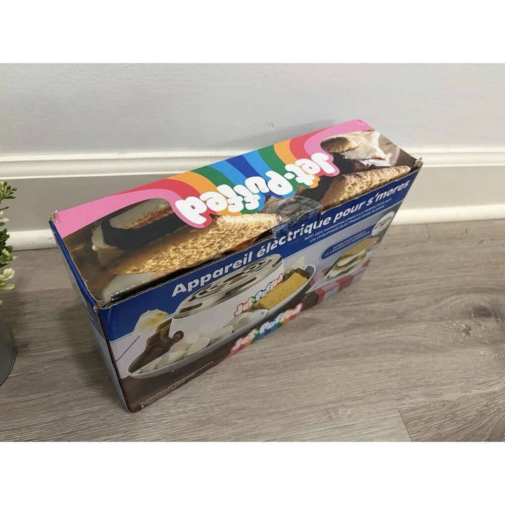 Jet-Puffed Electric S'mores Maker Nostalgia Flameless Indoor Tabletop Appliance